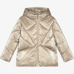 Mayoral Girls Gold Hooded Puffer Jacket Online