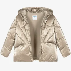 Mayoral Girls Gold Hooded Puffer Jacket Online