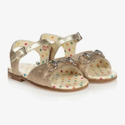 Gucci Girls Gold Horsebit Sandals Online