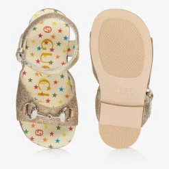 Gucci Girls Gold Horsebit Sandals Online