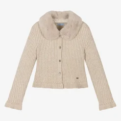 Mayoral Girls Gold Knitted Cardigan Clearance