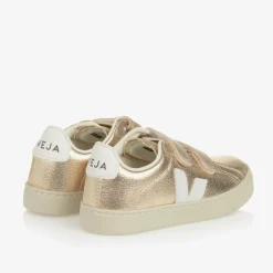VEJA Girls Gold Leather Esplar Trainers Discount