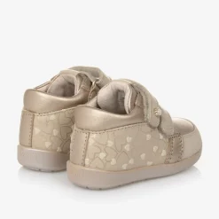 Mayoral Girls Gold Leather First Walker Trainers