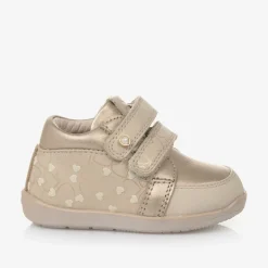 Mayoral Girls Gold Leather First Walker Trainers