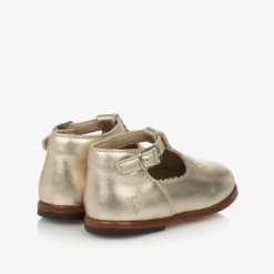 Tartine et Chocolat Girls Gold Leather First Walker Shoes Sale