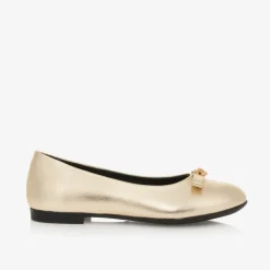 Versace Girls Gold Leather Medusa Pumps Sale