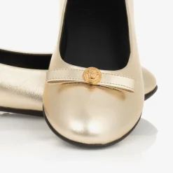 Versace Girls Gold Leather Medusa Pumps Sale