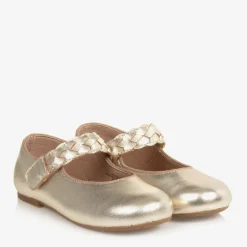 Old Soles Girls Gold Leather Pumps Hot