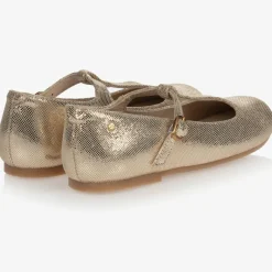 Manuela de Juan Girls Gold Leather Pumps Online
