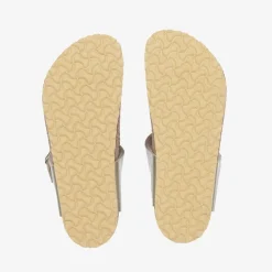 Birkenstock Girls Gold Leather T-Bar Flip-Flops Clearance