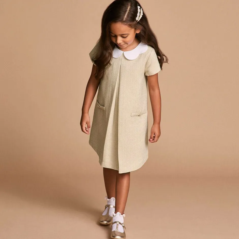 Beatrice amp; George Girls Gold Leather T-Bar Shoes New