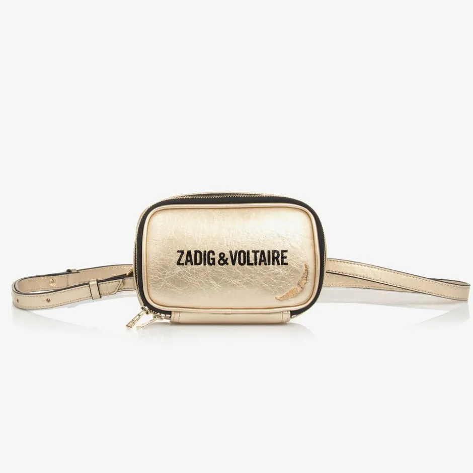Zadigamp;Voltaire Girls Gold Logo Handbag (17cm)
