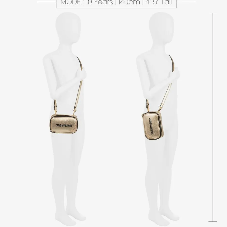Zadigamp;Voltaire Girls Gold Logo Handbag (17cm)