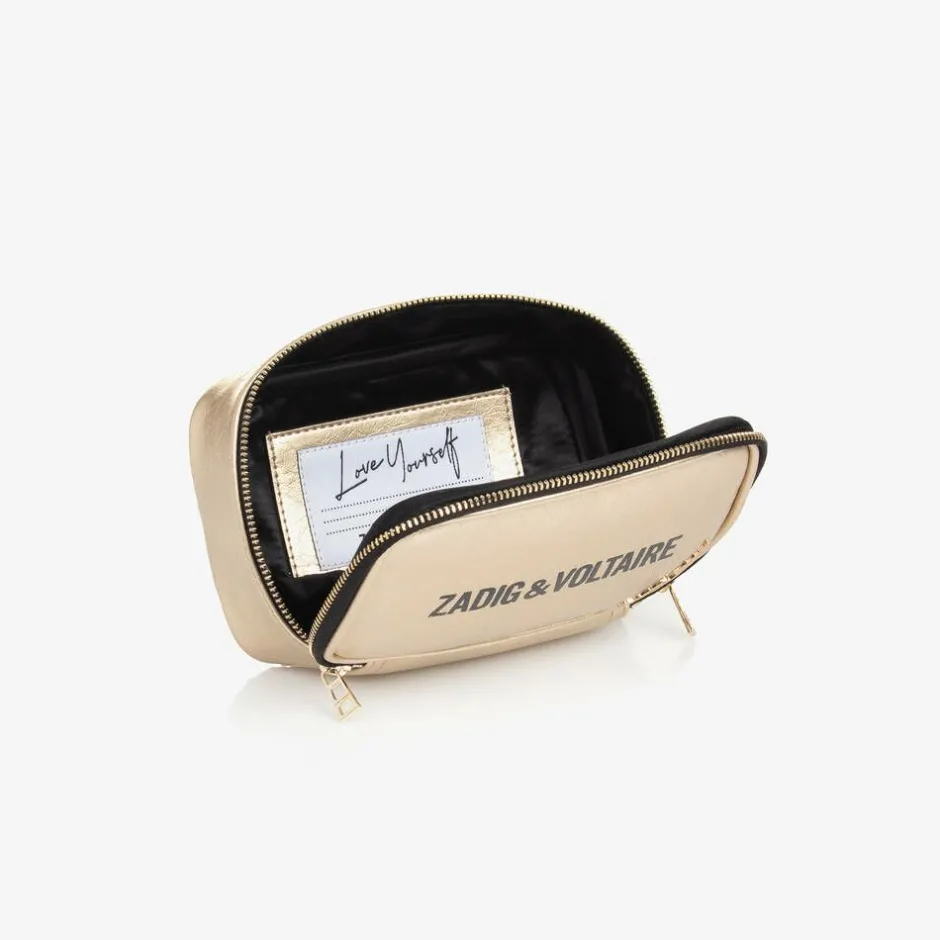Zadigamp;Voltaire Girls Gold Logo Handbag (17cm)