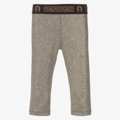 AIGNER Girls Gold Metallic Leggings Sale