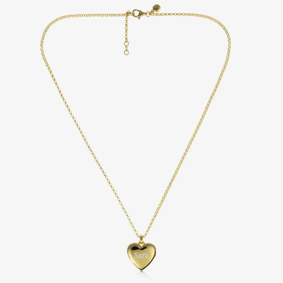 Little Star Girls Gold Plated Personalised Heart Locket (38cm) New
