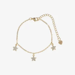Angels Face Girls Plated Star Bracelet (19cm) Gold Clearance