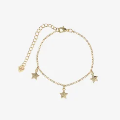 Angels Face Girls Plated Star Bracelet (19cm) Gold Clearance