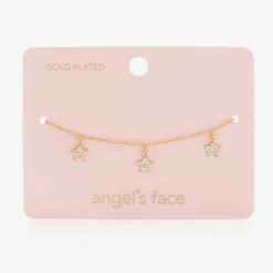 Angels Face Girls Plated Star Bracelet (19cm) Gold Clearance