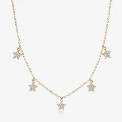 Angels Face Girls Gold Plated Star Necklace (42cm) New