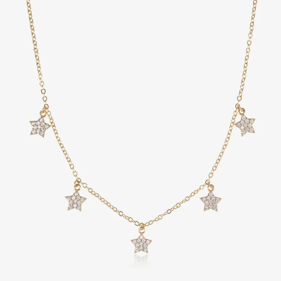 Angels Face Girls Gold Plated Star Necklace (42cm) New