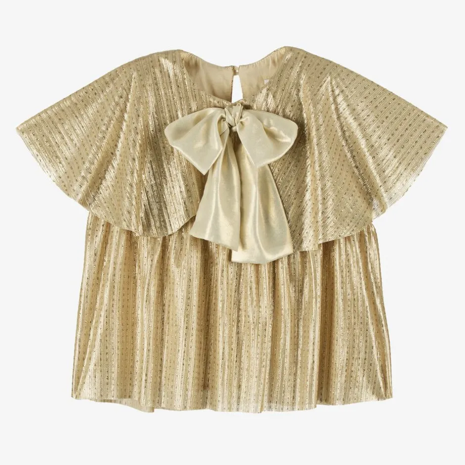 EIRENE Girls Gold Plissé Blouse Outlet