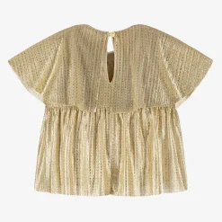 EIRENE Girls Gold Plissé Blouse Outlet