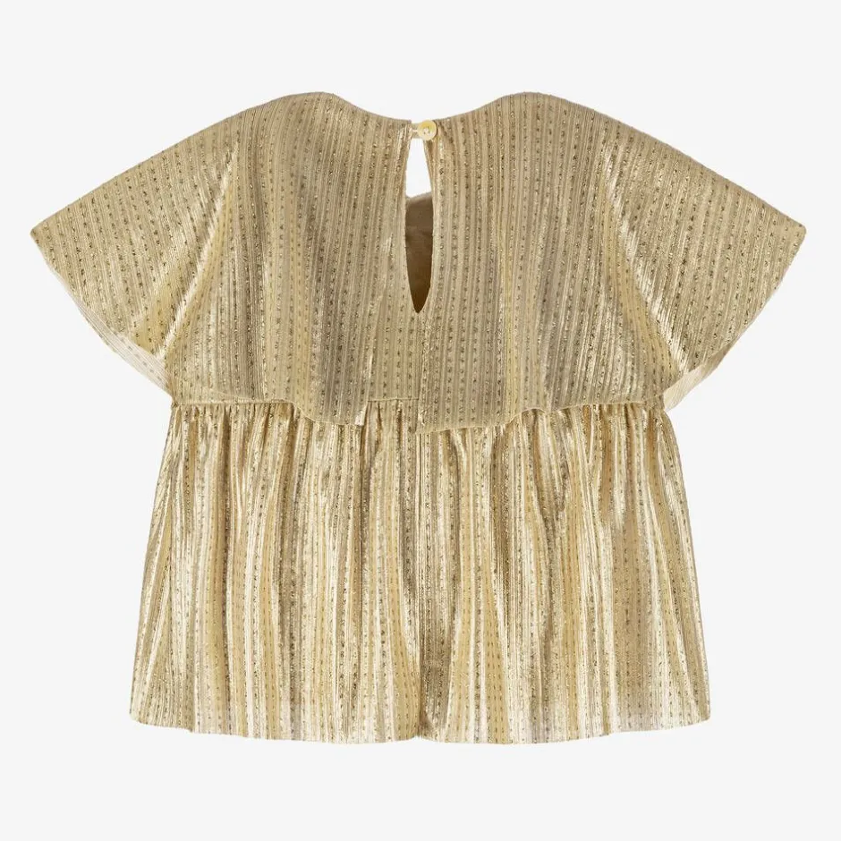 EIRENE Girls Gold Plissé Blouse Outlet