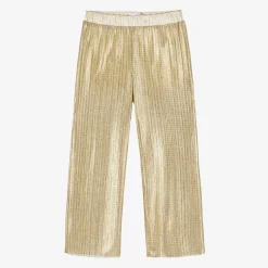 EIRENE Girls Gold Plissé Trousers Hot