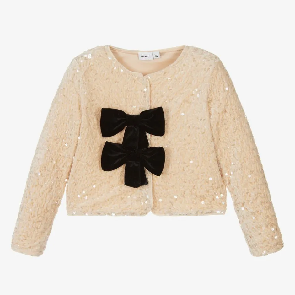 NAME IT Girls Gold Sequinned Cardigan Sale