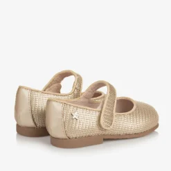 Mayoral Girls Gold Sequinned Velcro Shoes New