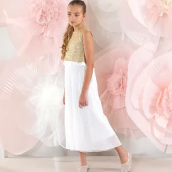 Patachou Girls Gold Sequins & Pleats Jumpsuit Clearance