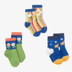 Frugi Girls Green & Blue Cotton Socks (3 Pack) Best