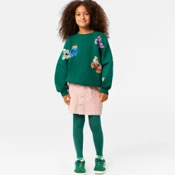 Molo Girls Green Cotton Glitter Tights Aventurine Best