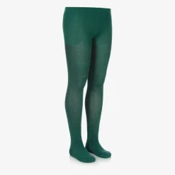 Molo Girls Green Cotton Glitter Tights Aventurine Best