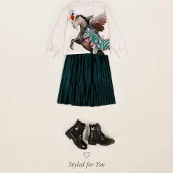 Molo Girls Green Cotton Glitter Tights Aventurine Best