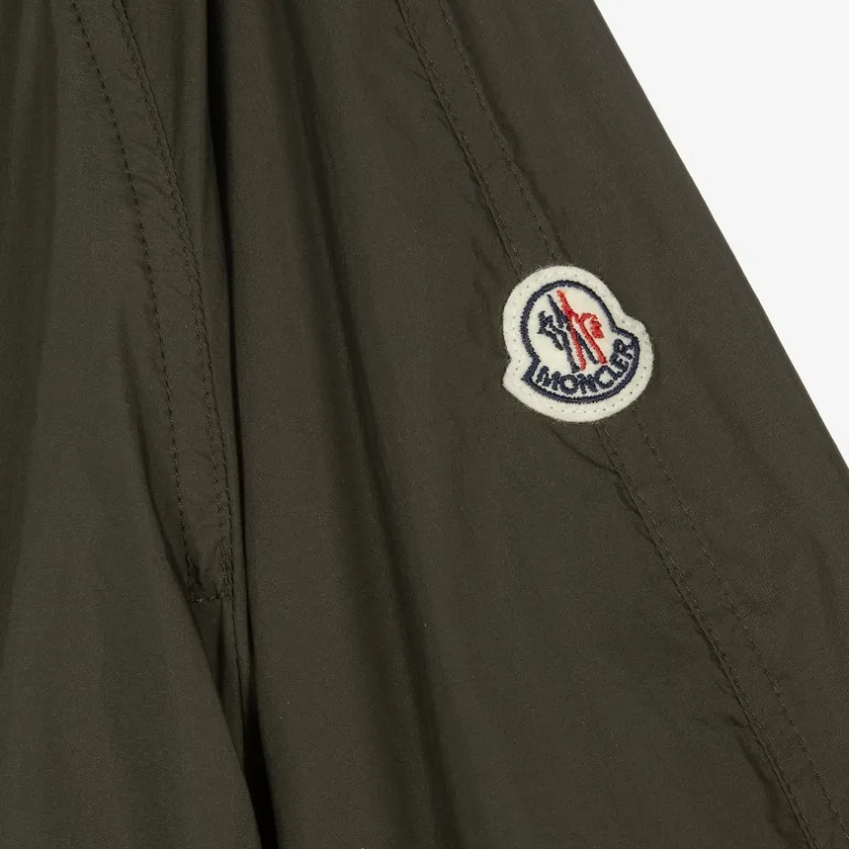 Moncler Enfant Girls Green Down Parka Coat New