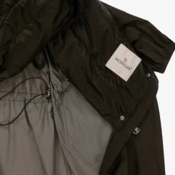 Moncler Enfant Girls Green Down Parka Coat New