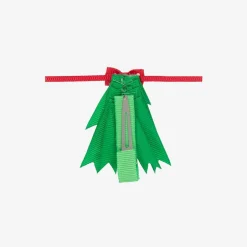 Bowtique London Girls Green Festive Tree Hair Clip (6cm) Clearance