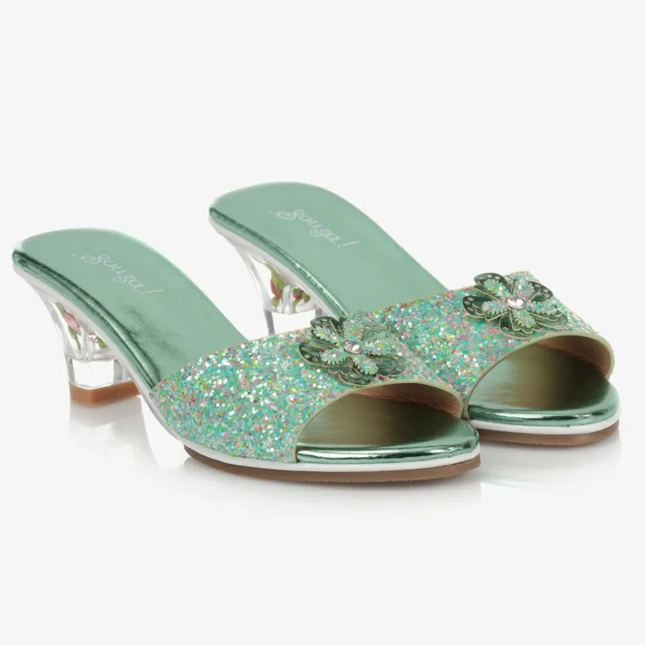 Souza Girls Green Heeled Shoes Best