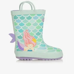 Chipmunks Girls Green Mermaid Rain Boots Hot