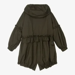 Moncler Enfant Girls Green Parka Coat