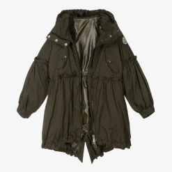 Moncler Enfant Girls Green Parka Coat