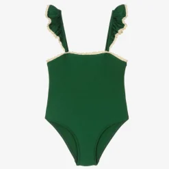 Zimmermann Girls Green Ruffle Swimsuit Emerald Best