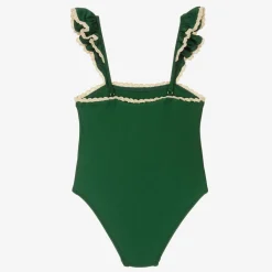 Zimmermann Girls Green Ruffle Swimsuit Emerald Best