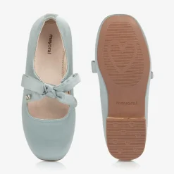 Mayoral Girls Green Satin Bow Shoes New