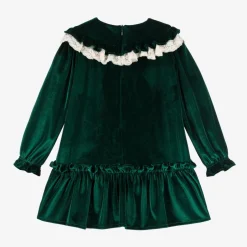 Foque Girls Green Velour Dress Sale