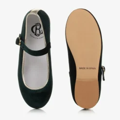 Beatrice amp; George Girls Green Velvet Mary Jane Pumps Online