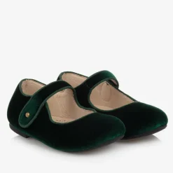 Old Soles Girls Green Velvet Shoes