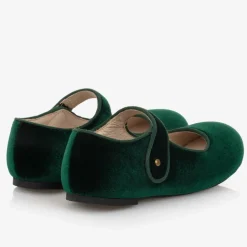 Old Soles Girls Green Velvet Shoes